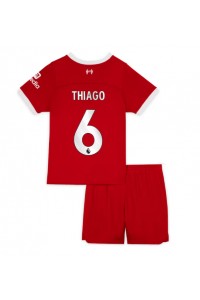 Liverpool Thiago Alcantara #6 Jalkapallovaatteet Lasten Kotipeliasu 2023-24 Lyhythihainen (+ Lyhyet housut)